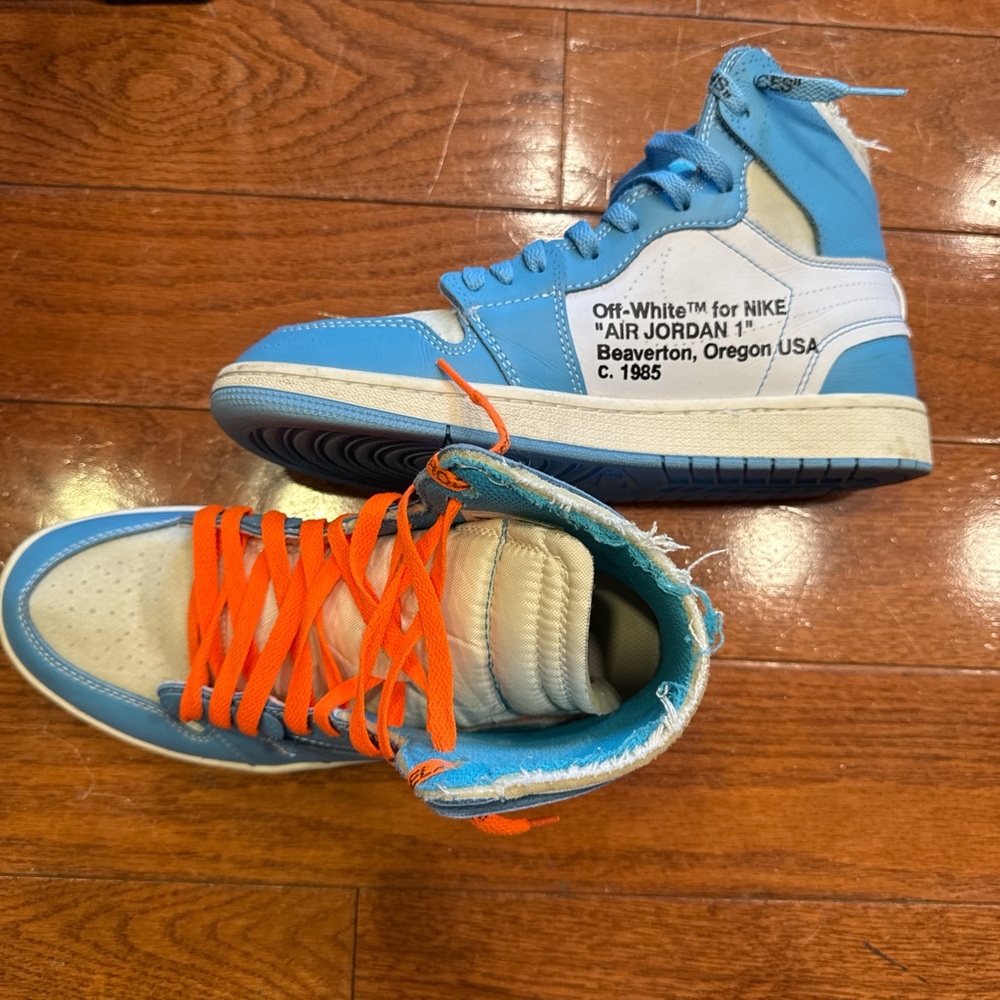 Nike Air Jordan 1 Kids Shoes - Blue and Orange
